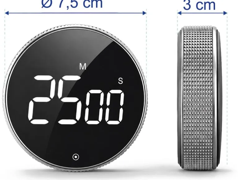 relaxdays Küchentimer Timer Schwarz/Silber