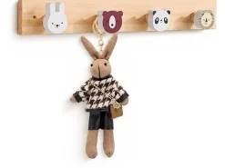 relaxdays Kindergarderobe x , Weiss/Braun/Mehrfarbig
