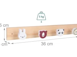 relaxdays Kindergarderobe x , Weiss/Braun/Mehrfarbig