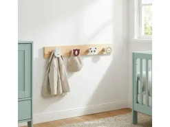 relaxdays Kindergarderobe x , Weiss/Braun/Mehrfarbig