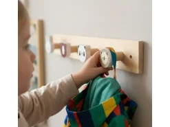 relaxdays Kindergarderobe x , Weiss/Braun/Mehrfarbig
