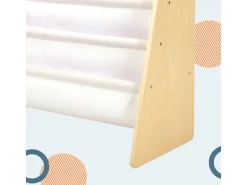 relaxdays Kinderregal Sperrholz Kiefer Polyester Weiss Hellbraun
