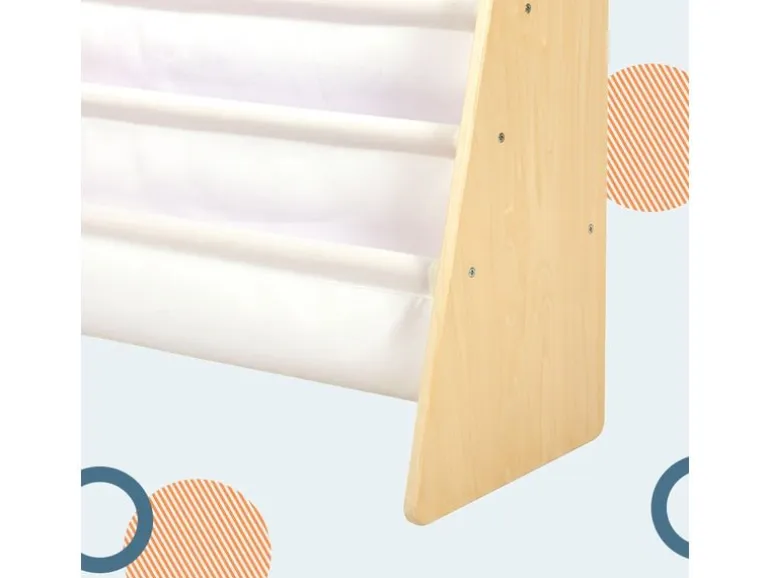 relaxdays Kinderregal Sperrholz Kiefer Polyester Weiss Hellbraun
