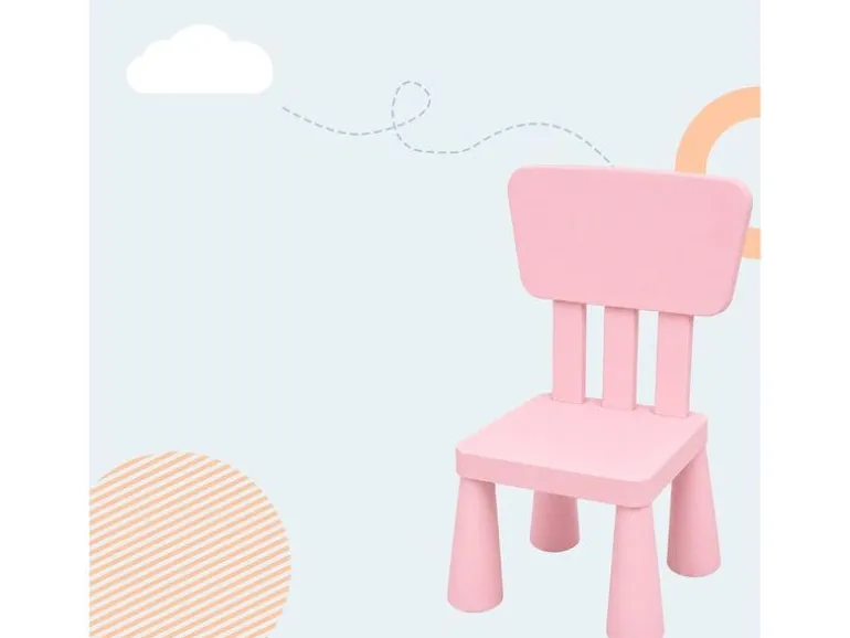 relaxdays Kindersitzgruppe 3-teilig, Kunstoff, Rosa