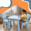 relaxdays Kindersitzgruppe 3-teilig, Kunstoff, Blau