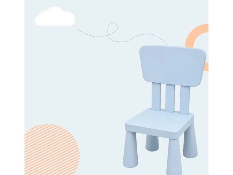 relaxdays Kindersitzgruppe 3-teilig, Kunstoff, Blau