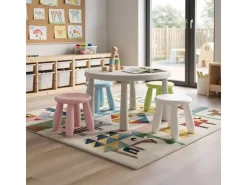 relaxdays Kindersitzhocker Weiss