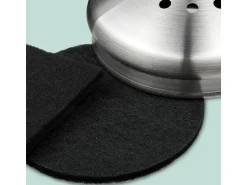 relaxdays Komposteimer mit Geruchsfilter 5 l, Schwarz/Silber