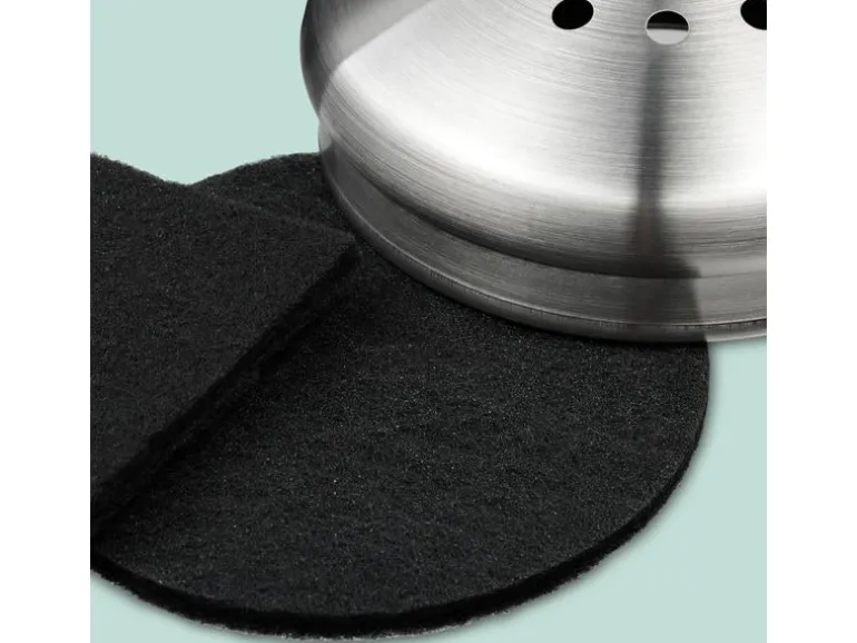 relaxdays Komposteimer mit Geruchsfilter 5 l, Schwarz/Silber