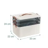 relaxdays Medizinbox aus Kunststoff Transparent/Weiss 24 x 33 x 22 cm