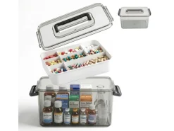relaxdays Medizinbox aus Kunststoff Transparent