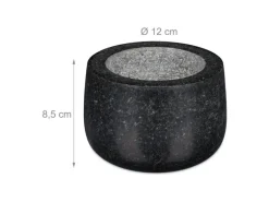 relaxdays Mörser mit Stössel 12 cm, Granit
