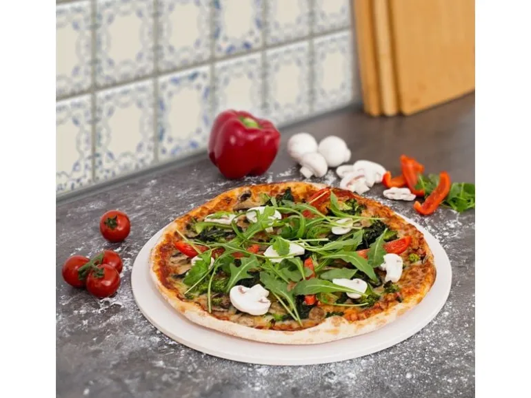 relaxdays Pizzastein Rund