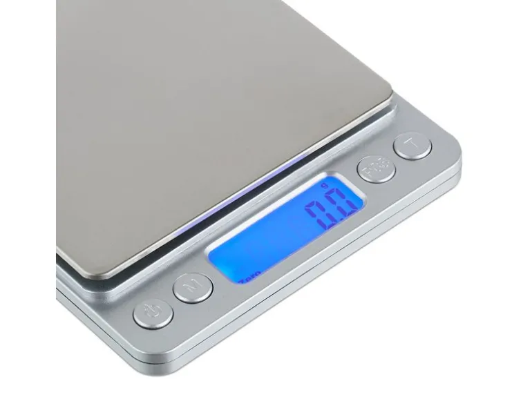 relaxdays Präzisionswaage mit Wiegeschalen Silber