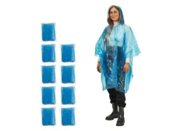 relaxdays Regenponcho 10er Set Kunststoff Hellblau