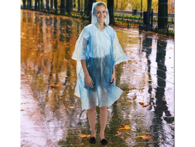 relaxdays Regenponcho 20 Stück, Transparent