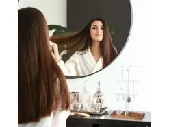 relaxdays Schmuckhalter mit Schale Braun/Weiss