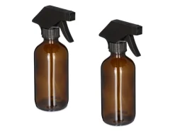 relaxdays Sprühflaschen 230 ml, Braun, 2 Stück