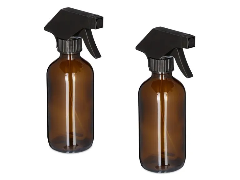 relaxdays Sprühflaschen 230 ml, Braun, 2 Stück