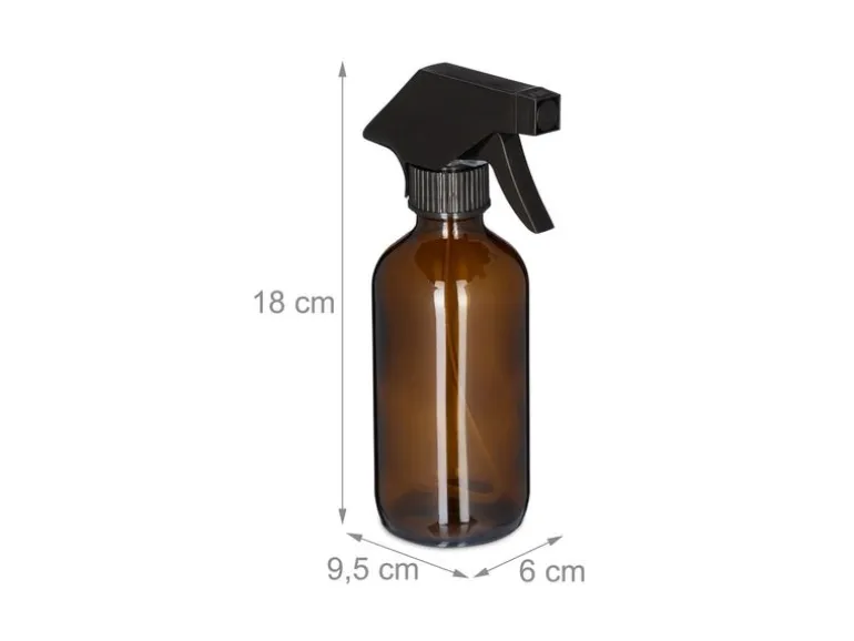 relaxdays Sprühflaschen 230 ml, Braun, 2 Stück