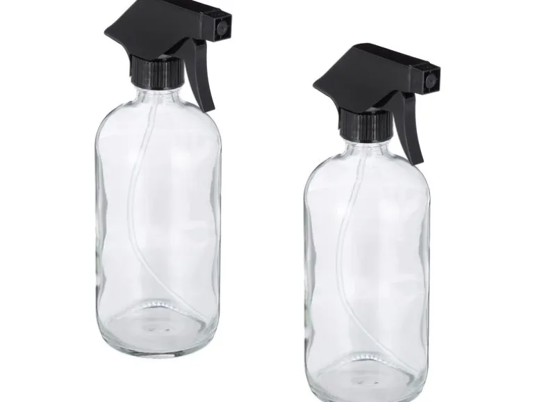 relaxdays Sprühflaschen 500 ml, Transparent, 2 Stück