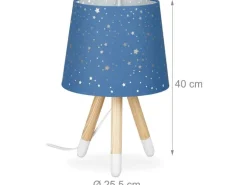 relaxdays Tischlampe Sterne Dunkelblau
