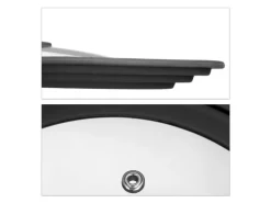 relaxdays Topfdeckel mit Silikonrand 26-30 cm, Schwarz