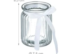 relaxdays Windlicht 9.5 cm, Glas, 12 Stück