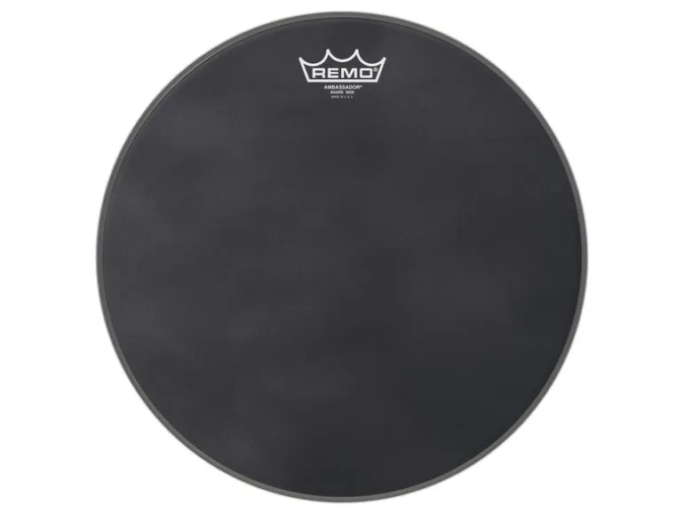 Remo Ambassador Black Suede, 14", glatt, Resonanzfell