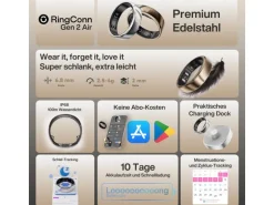 RingConn Smart Ring Gen 2 Air Grösse 10 Silber