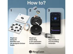 RingConn Smart Ring Gen3, Gr.15 Schwarz/Silber