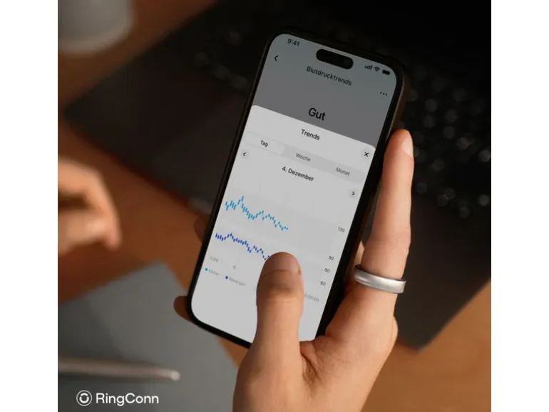 RingConn Smart Ring Gen3, Gr.10 Schwarz/Rose Gold