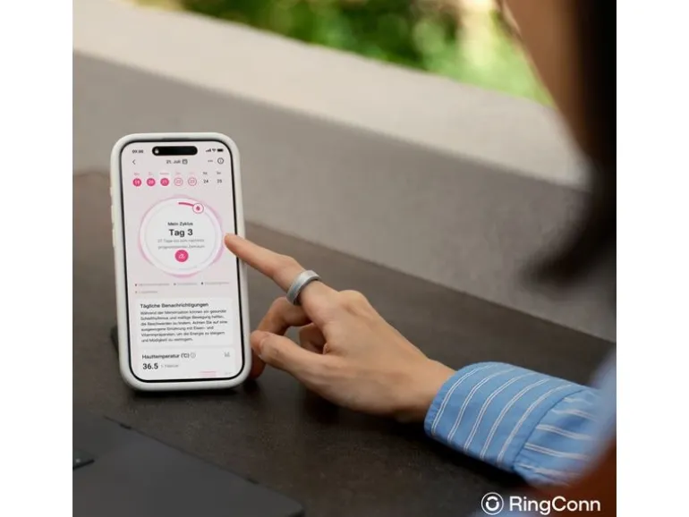 RingConn Smart Ring Gen3, Gr.8 Silber