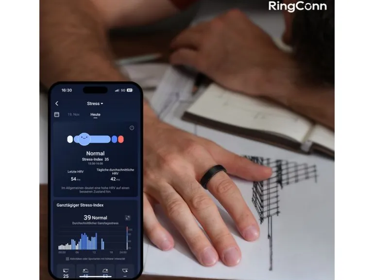 RingConn Smart Ring, Gen 2, Grösse 11, Moonlight Silver