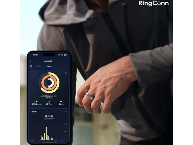 RingConn Smart Ring, Gen 2, Grösse 11, Moonlight Silver