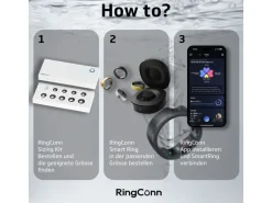 RingConn Smart Ring, Gen 2, Grösse 10, Moonlight Silver