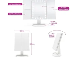 Rio Kosmetikspiegel 3 Way Makeup Mirror Weiss
