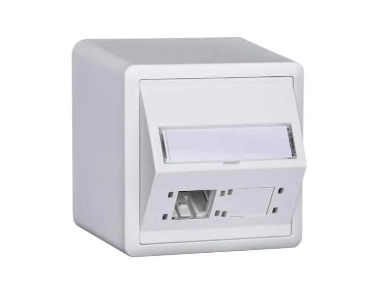R&M Netzwerkdose EDIZIOdue 74 x 74, 2 Port leer weiss für Kat 6A