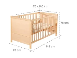 roba Kinderbett Holz natur 70 x 140 cm