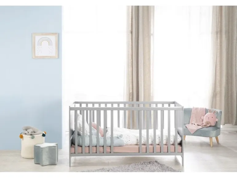 roba Kombi-Kinderbett 70 x 140 cm Holz Taupe umbaubar