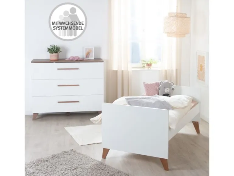 roba Kombi-Kinderbett 70 x 140 cm Weiss dunkle Eiche