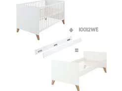 roba Kombi-Kinderbett 70 x 140 cm Weiss dunkle Eiche