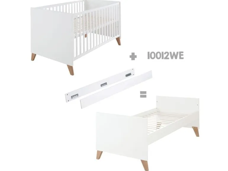 roba Kombi-Kinderbett 70 x 140 cm Weiss dunkle Eiche