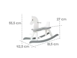 roba Schaukelpferd aus Massivholz Grau/Weiss