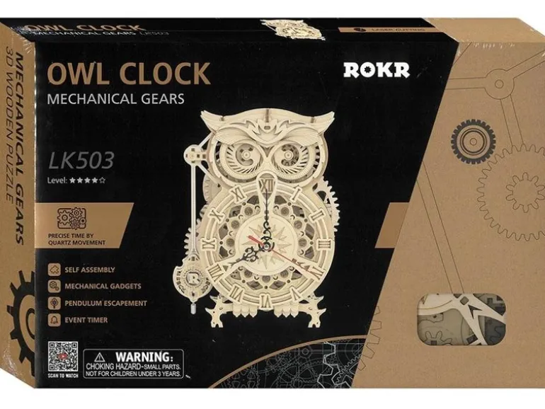 ROKR Bausatz Eulen Uhr