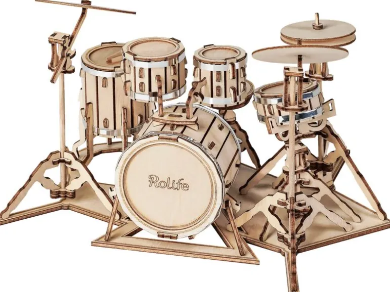 Rolife Bausatz Drum kit Schlagzeug 3D-Holzpuzzle 246 Teile
