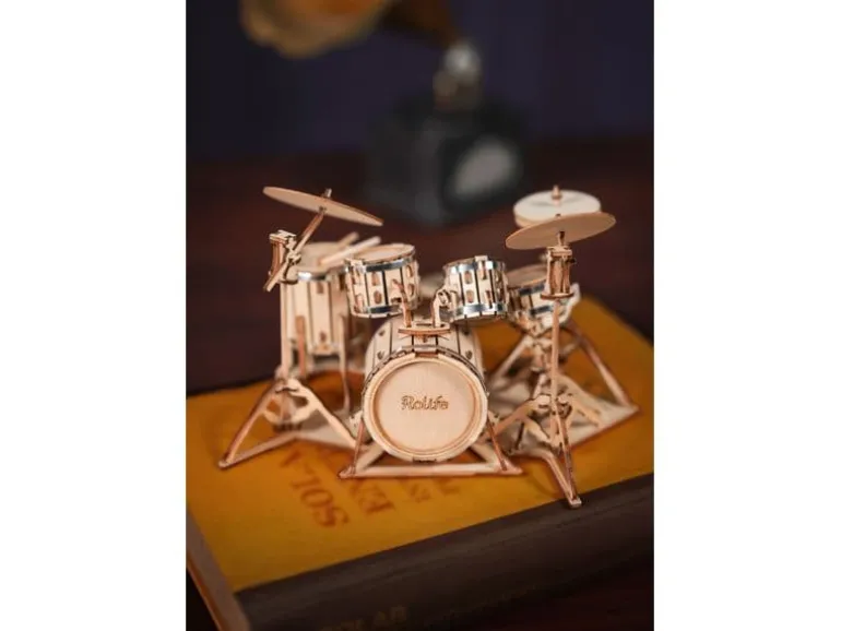 Rolife Bausatz Drum kit Schlagzeug 3D-Holzpuzzle 246 Teile