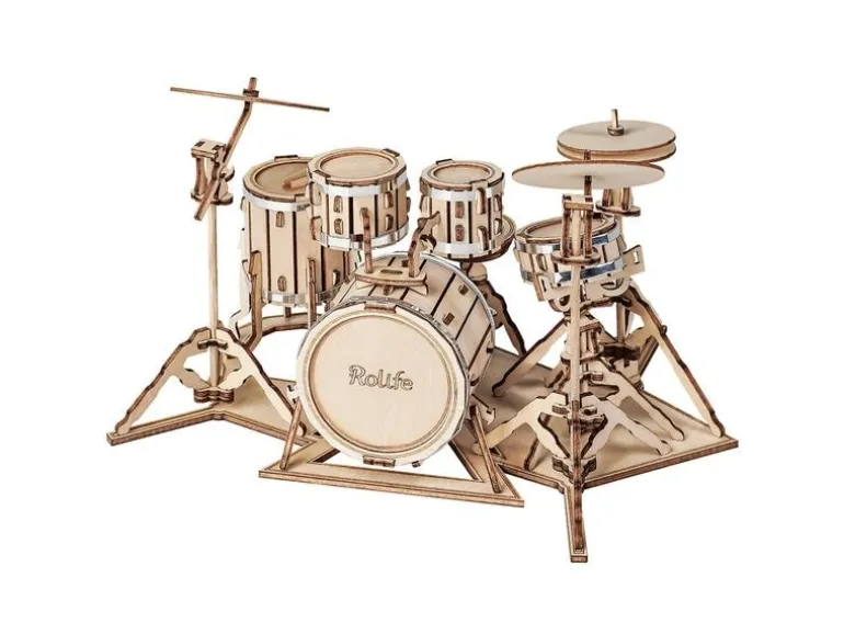 Rolife Bausatz Drum kit Schlagzeug 3D-Holzpuzzle 246 Teile