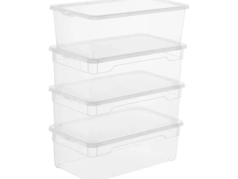 Rotho Aufbewahrungsbox Lady Shoe Transparent, 4 tlg.