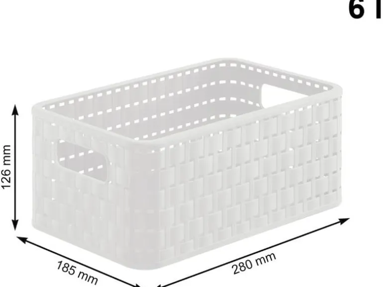 Rotho Aufbewahrungskorb Country 28 x 18.5 x 12.6 cm, Weiss